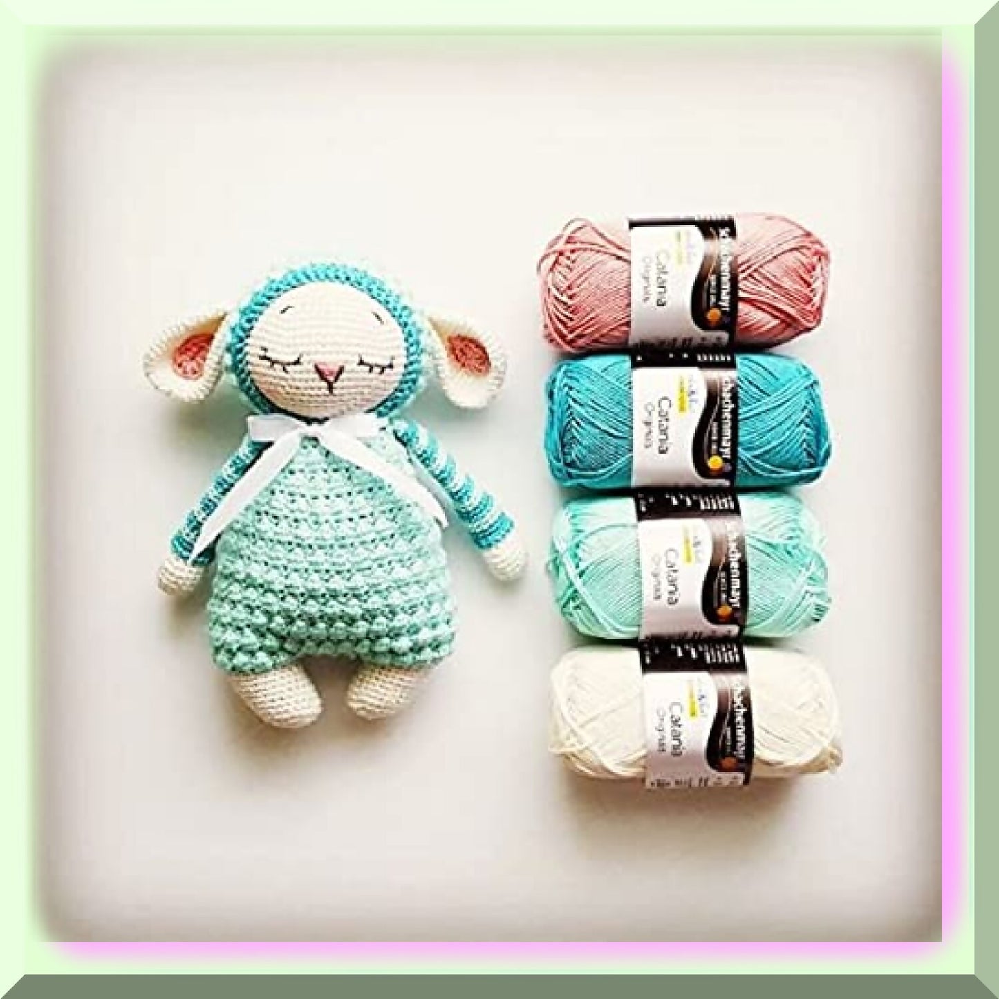 Green Cotton Bliss Yarn Bundle 3 Skeins 136 Yards