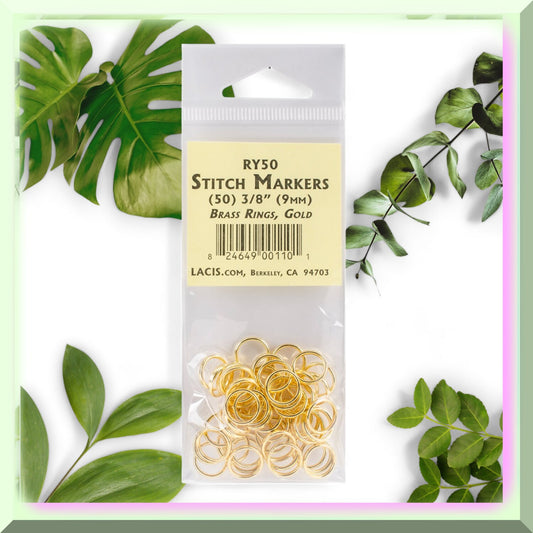 Golden Circle Stitch Markers Set of 50 Compatible with knitting