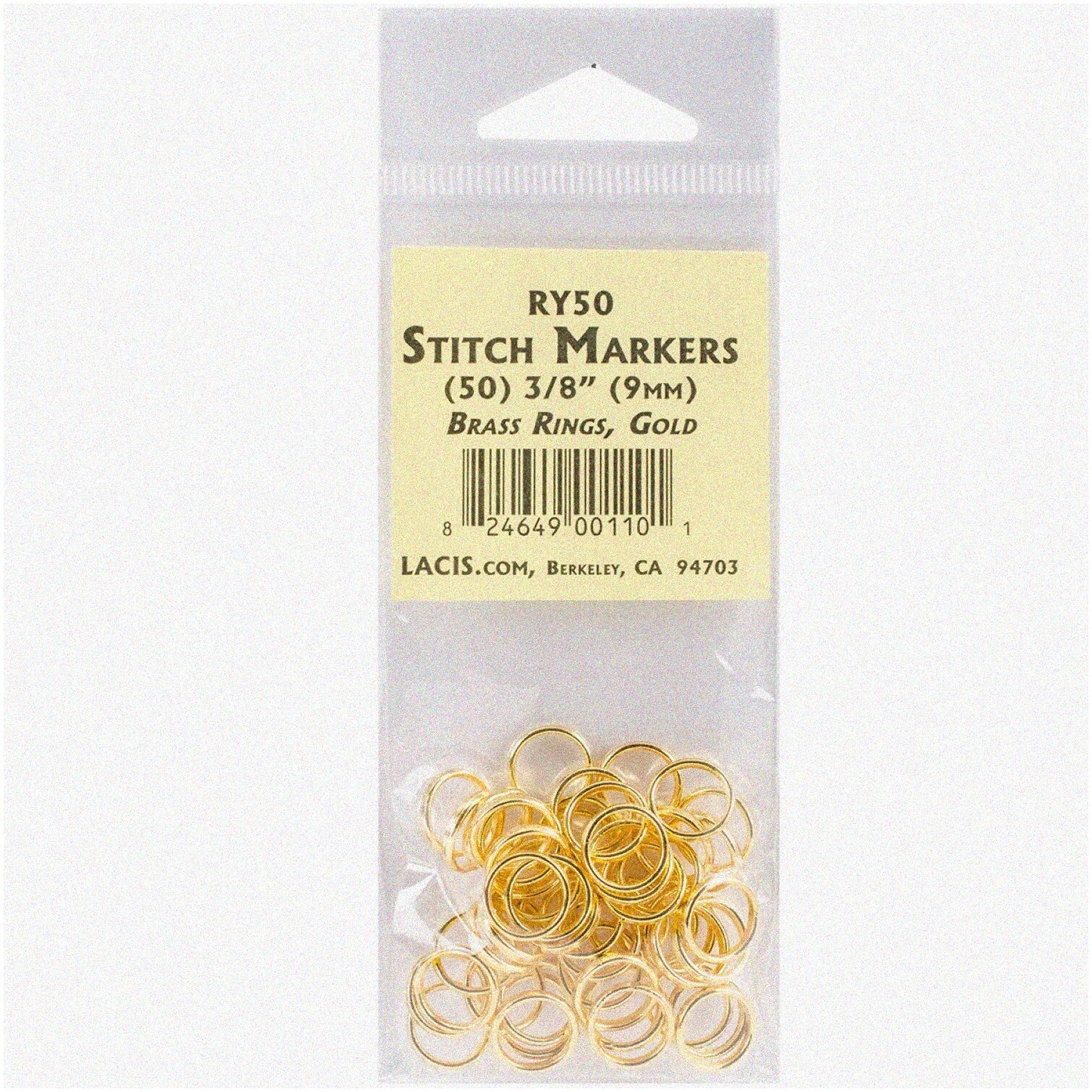 Golden Circle Stitch Markers Set of 50, 3/8 inch