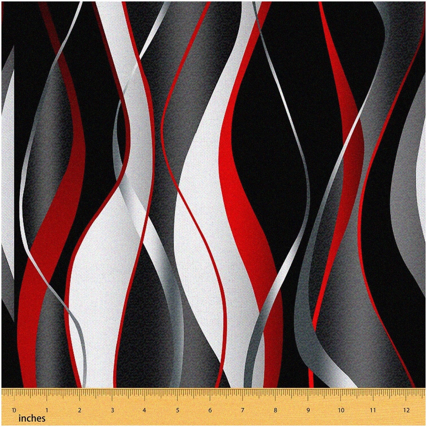 Geometric Abstract Outdoor Fabric 3 Yards Red Black White Grey