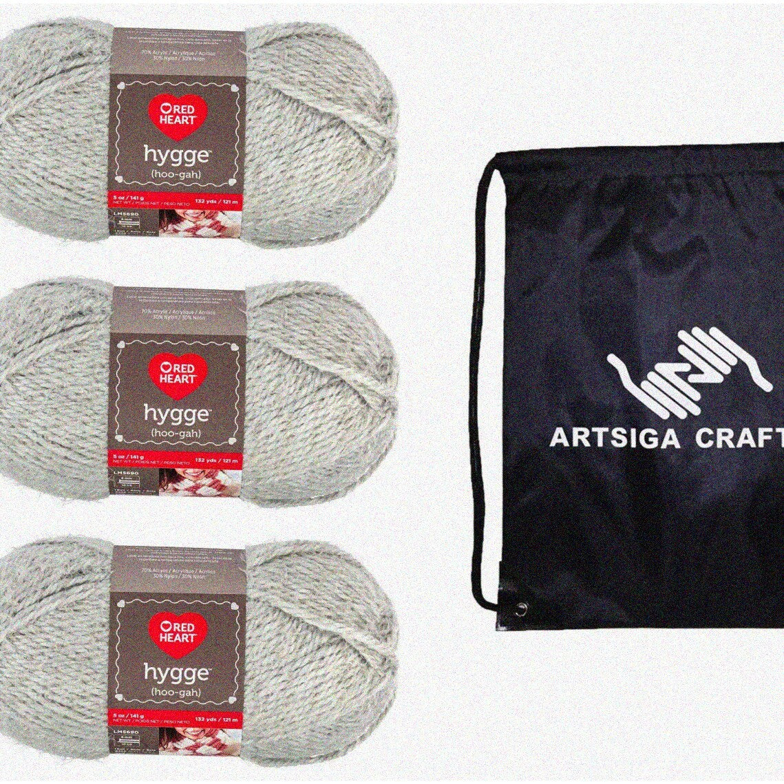 CozyCloud Knitting Yarn 3-Skein Pack with Project Bag