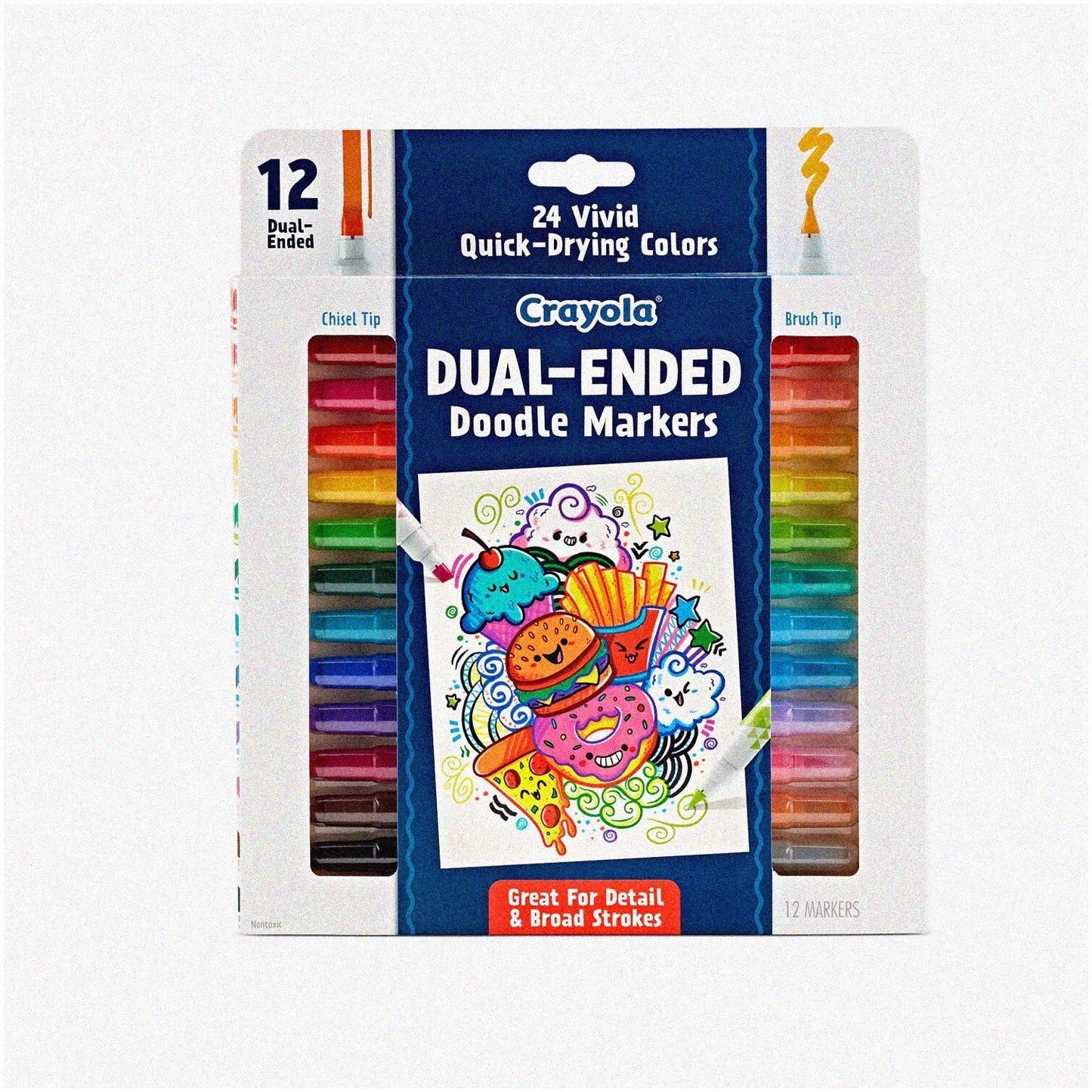 Set of 12 Dual-Ended Art Markers with Vibrant Colors
