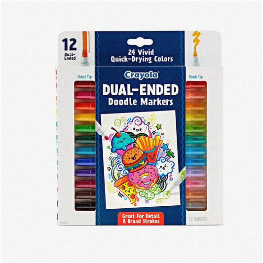 Set of 12 Dual-Ended Art Markers with Vibrant Colors