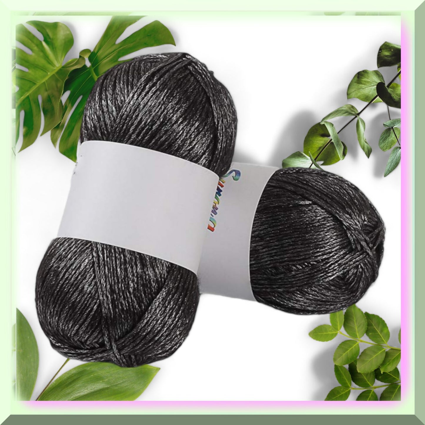 SparkleBlend Metallic Glitter Yarn 764 Yards Black Silver Gold