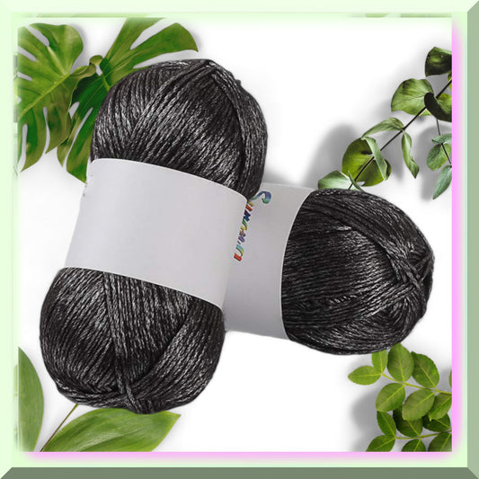 SparkleBlend Metallic Glitter Yarn 764 Yards Black Silver Gold