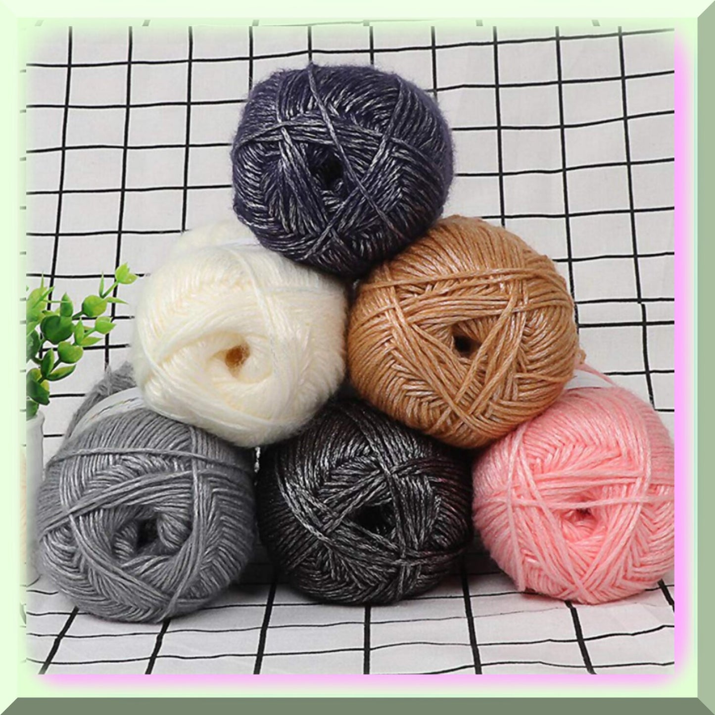 SparkleBlend Metallic Glitter Yarn 764 Yards Black Silver Gold