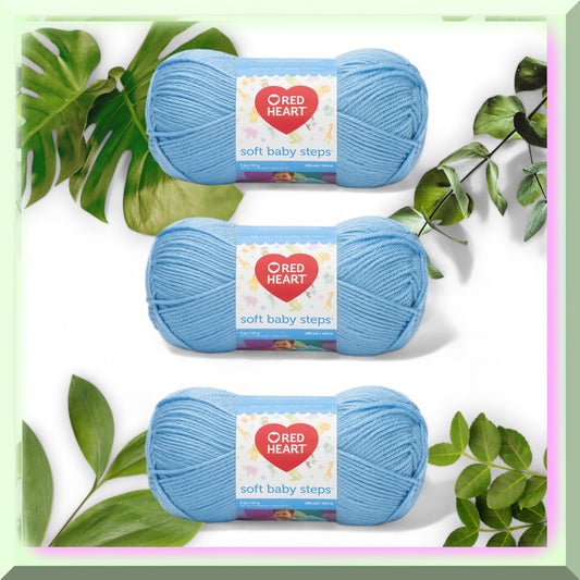 Baby Blue Acrylic Yarn Bundle 3 Pack