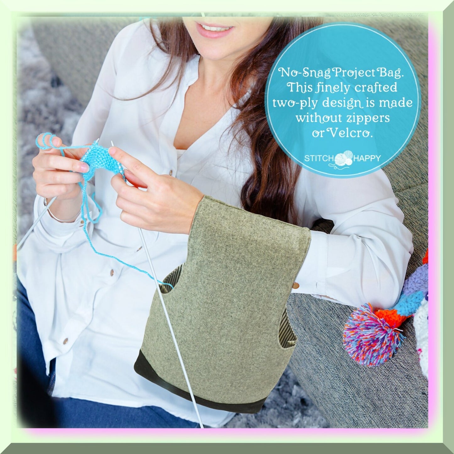 ErgoTote WristWrap Yarn Organizer for Knitting and Crochet