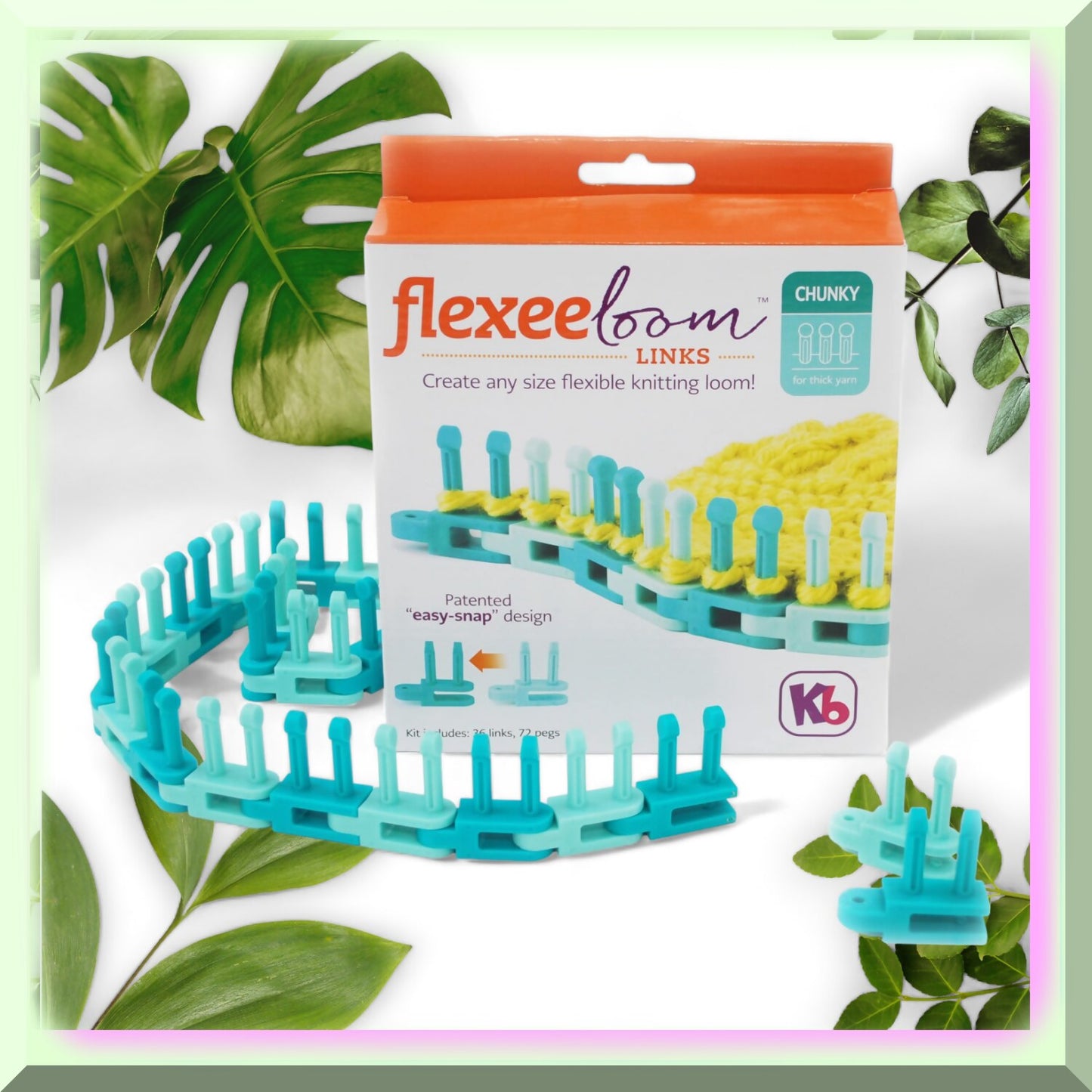 Flexee Chunky Loom Links Set Turquoise Teal 36 Pieces