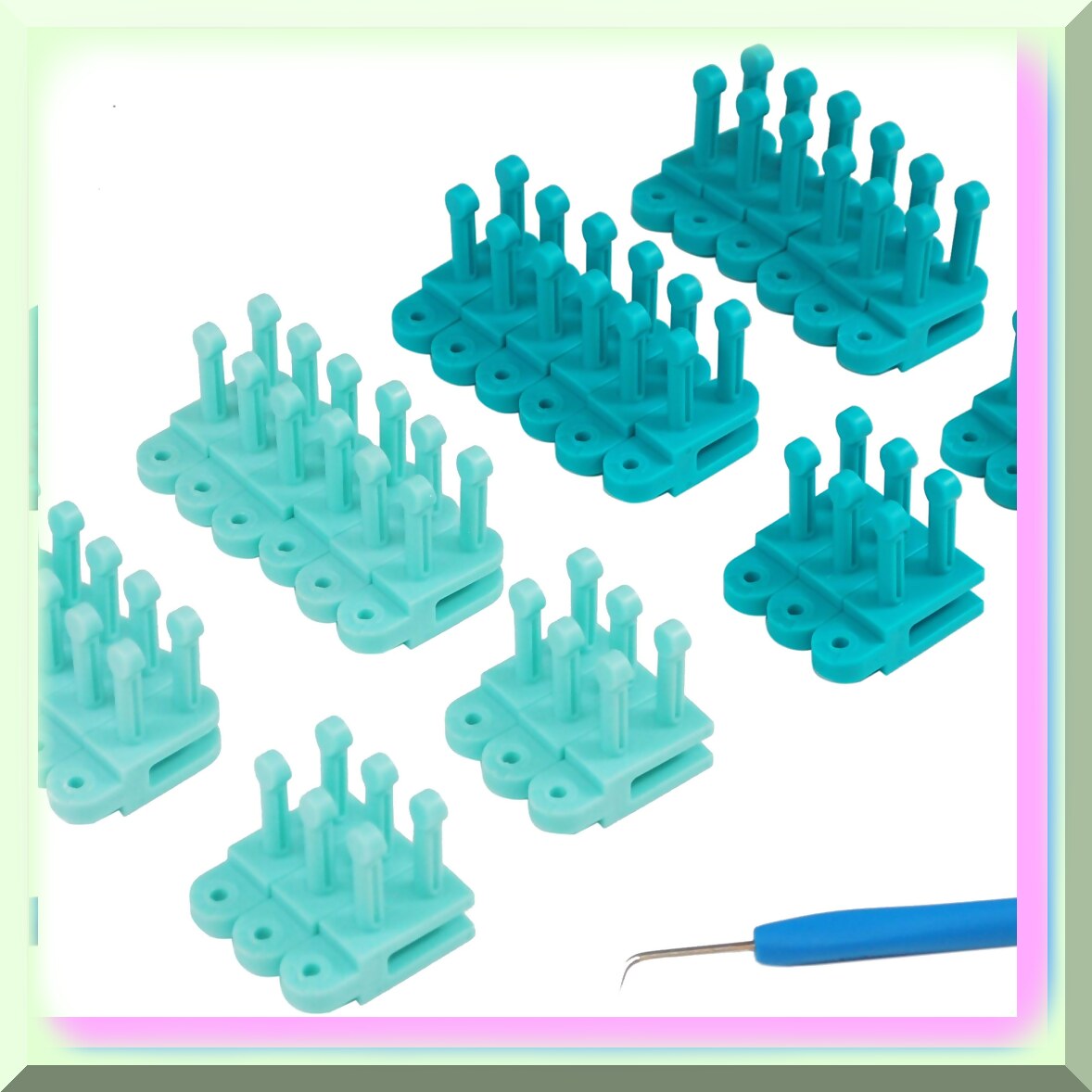 Flexee Chunky Loom Links Set Turquoise Teal 36 Pieces