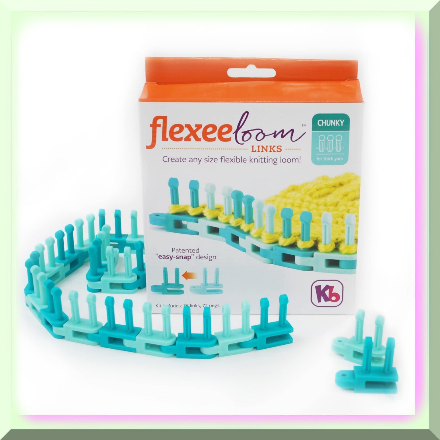 Flexee Chunky Loom Links Set Turquoise Teal 36 Pieces