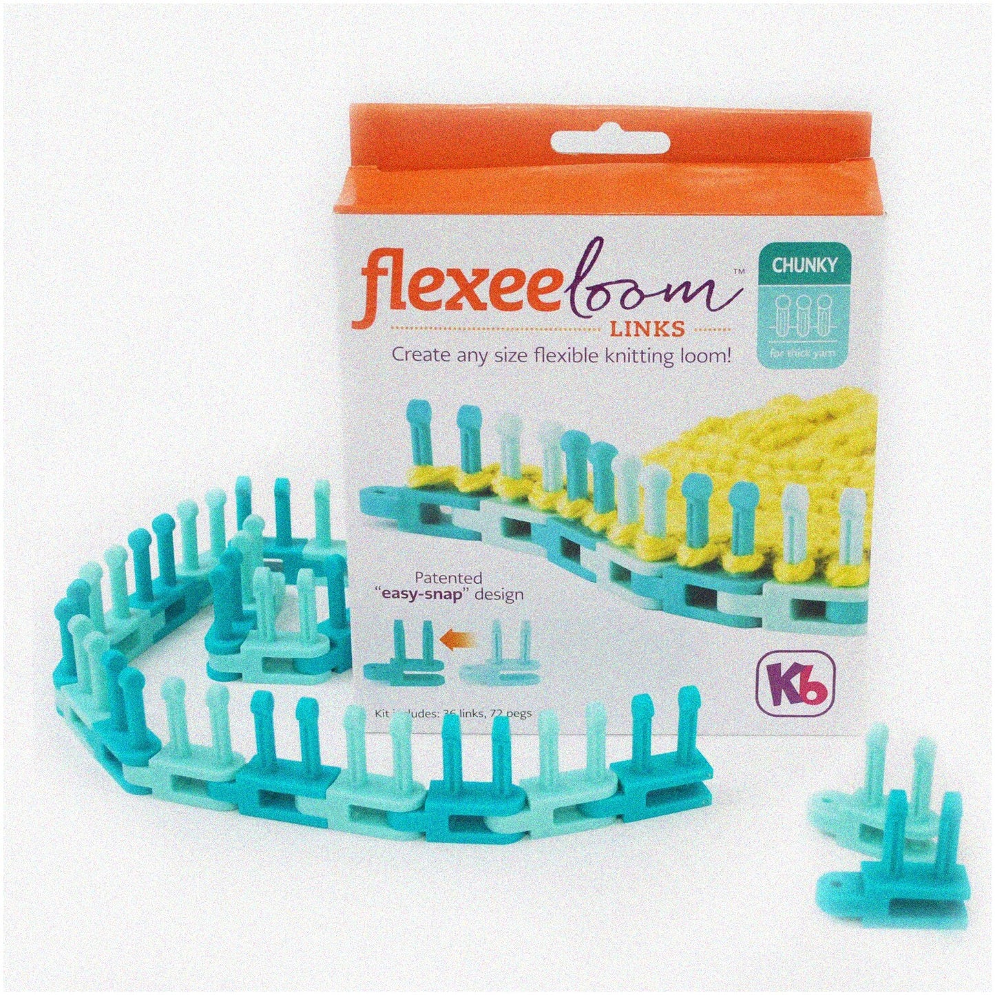 Flexee Chunky Loom Links Set Turquoise Teal 36 Pieces