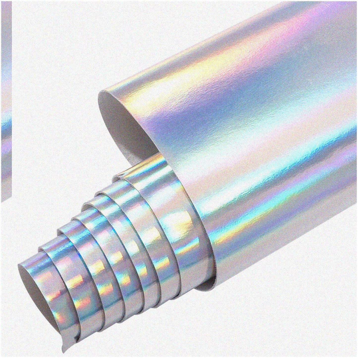 Silver HoloLeather PU Roll 54x39in for Crafts and DIYs