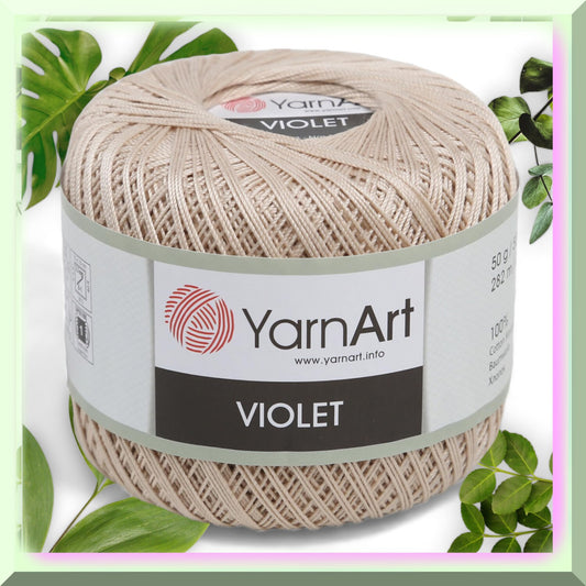 Violet Mercerized Cotton Thread Skein Beige