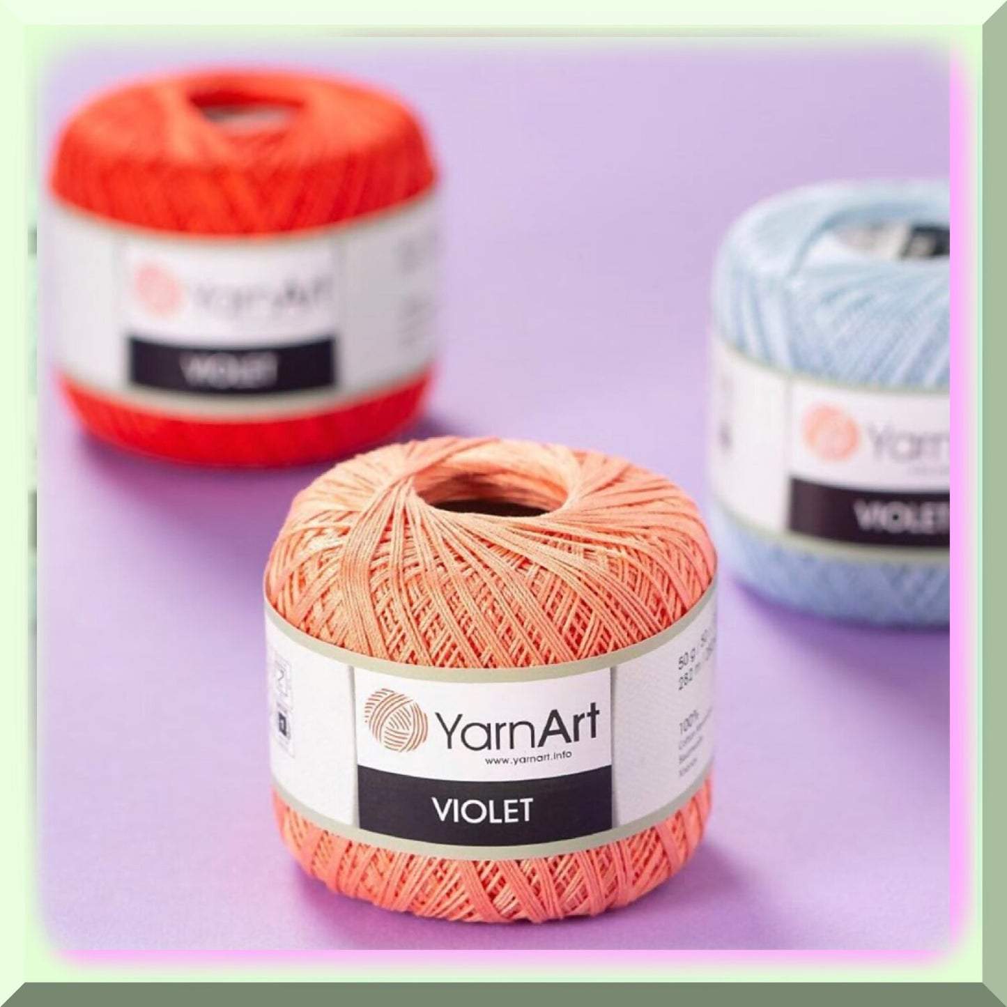 Violet Mercerized Cotton Thread Skein Beige 100%
