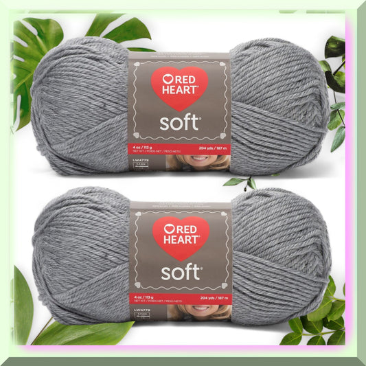 Soft Grey Clouds Yarn Bundle 2 Pack Compatible with Acrylic