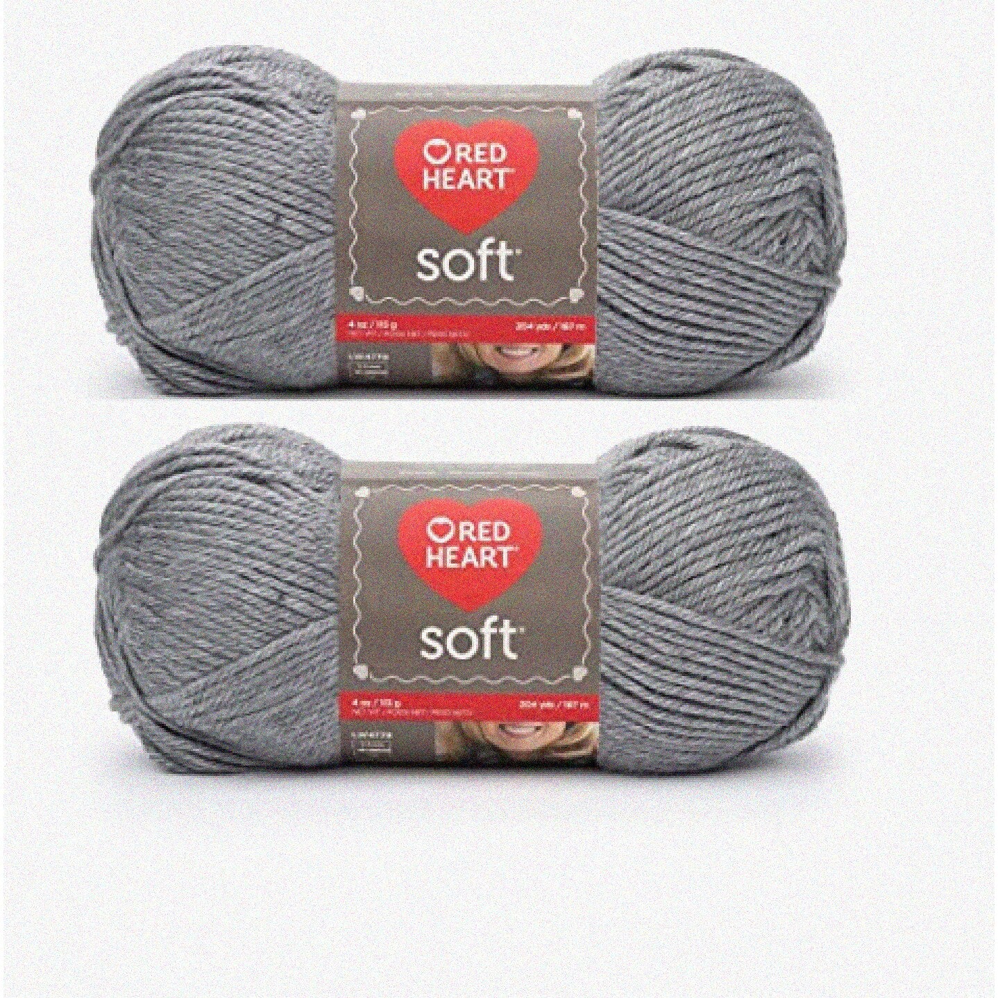 Soft Grey Clouds Yarn Bundle 2 Pack 4oz Acrylic