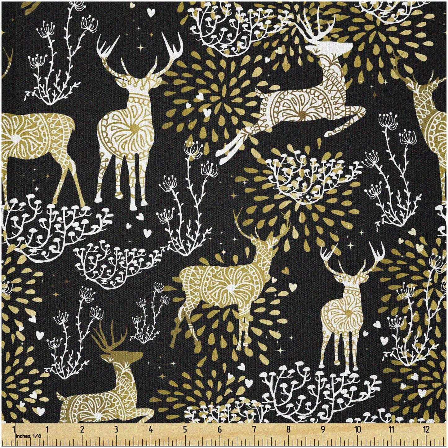 Oriental Harmony Stretch Knit Fabric 2 Yards Yellow White