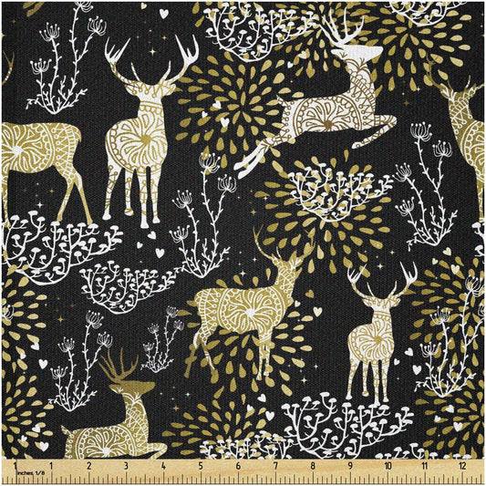Oriental Harmony Stretch Knit Fabric 2 Yards Yellow White