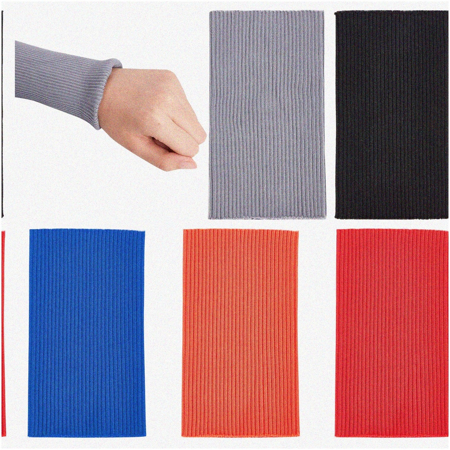 10Pcs Colorful Knit Cuff Sleeve Ribbing Set for Garments