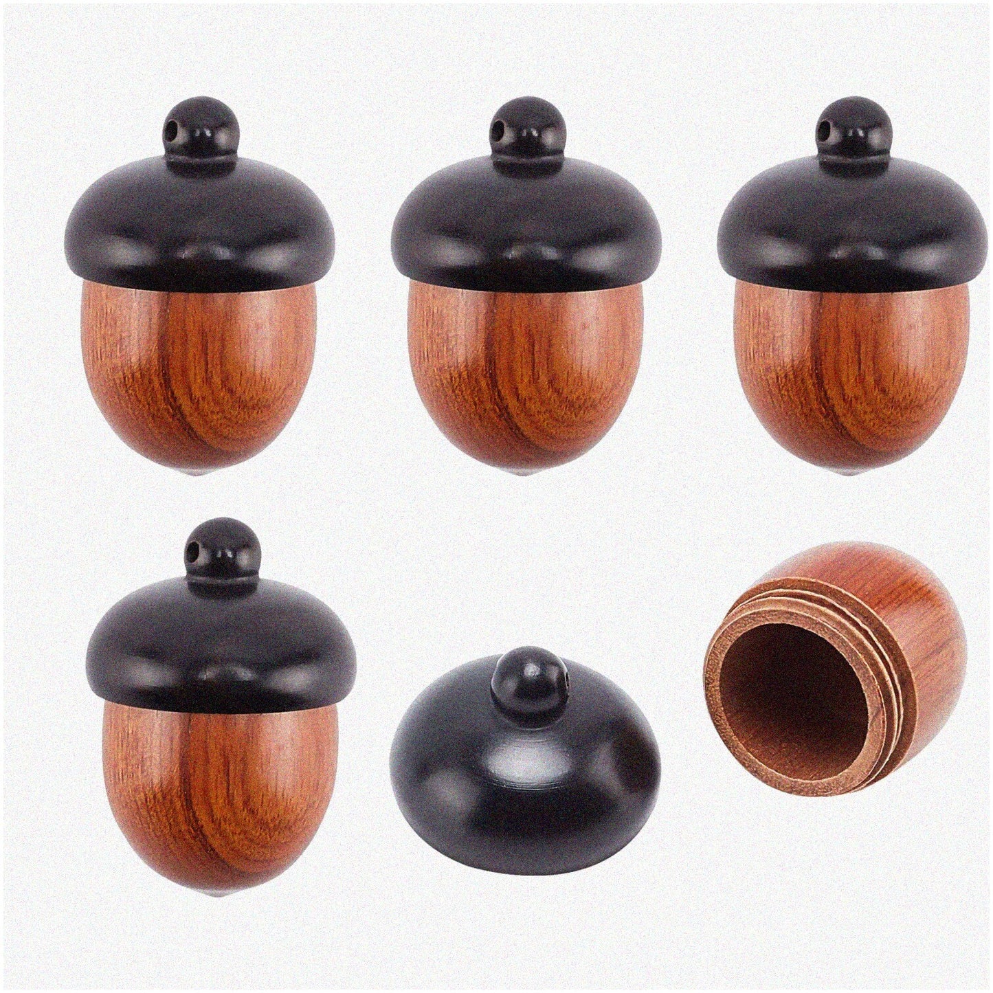Wooden Acorn Nut Box Pendant for DIY Jewelry and Car Decorations