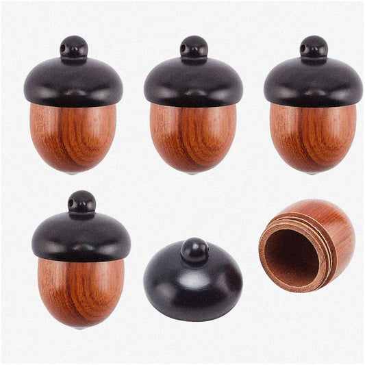 Wooden Acorn Nut Box Pendant for DIY Jewelry and Car Decorations