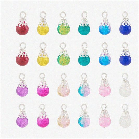 120pcs Teardrop Crystal Charms in 12 Colors 8mm x 15mm