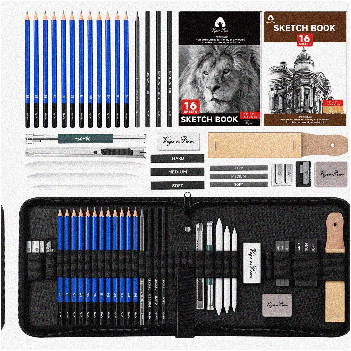 Creative Canvas Art Kit with Sketch Pads and Drawing Supplies