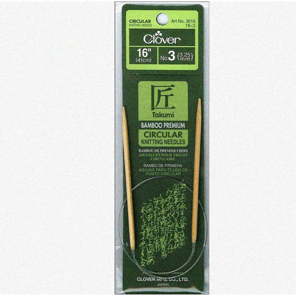 Bamboo Circular Knitting Needles 16-Inch Size 3