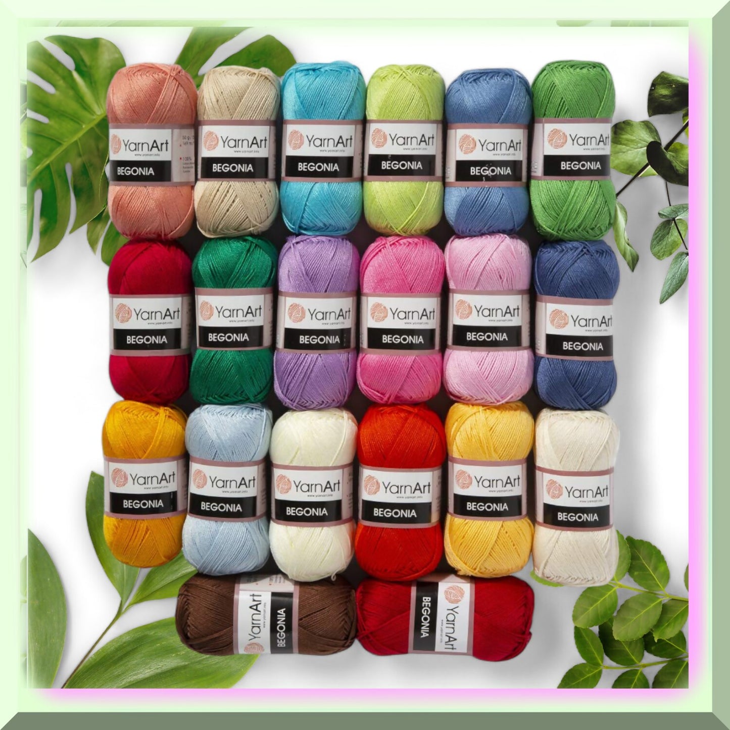 Begonia Bliss Mercerized Cotton Yarn 20 Skeins