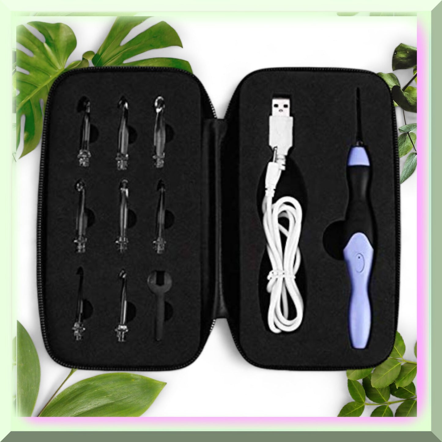 Rechargeable LED Crochet Hook Set with Lighted Knitting Needles