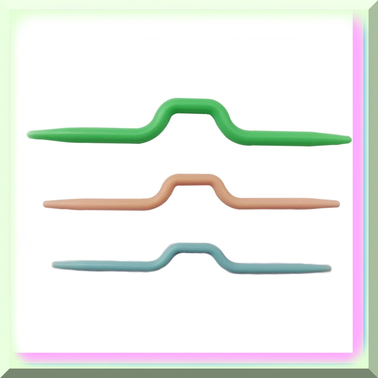 Colorful Cable Crafters 3 PCS Plastic Safety Pin Cable Knitting Needles