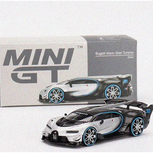 Bugatti Vision Gran Turismo Silver Carbon Diecast Model 1/64
