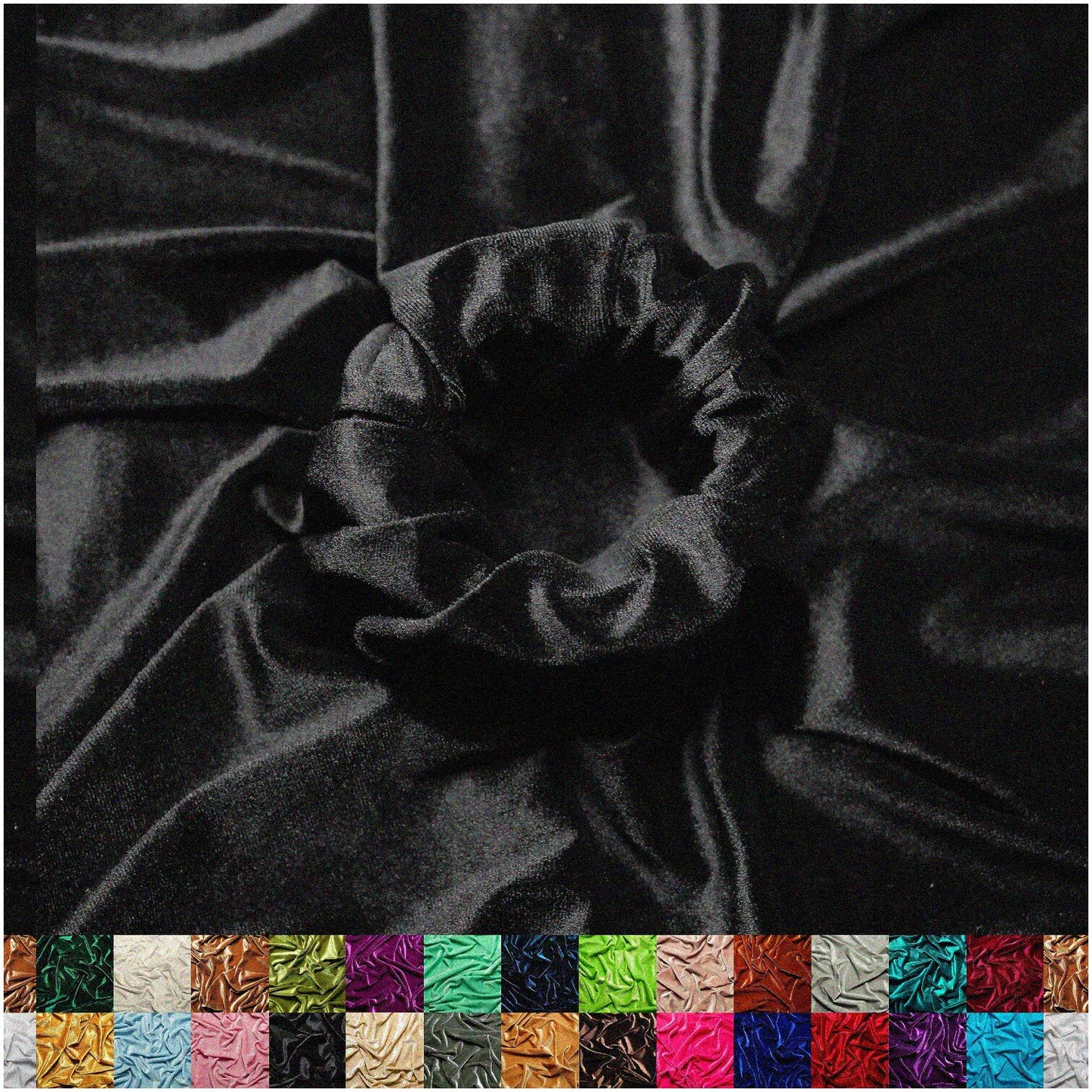 VelvetFlex Soft Stretchy Ice Fabric Black 1 Yard
