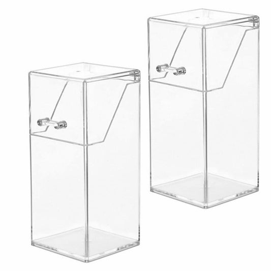 2PCS Clear Acrylic Makeup Brush Holder with Lid