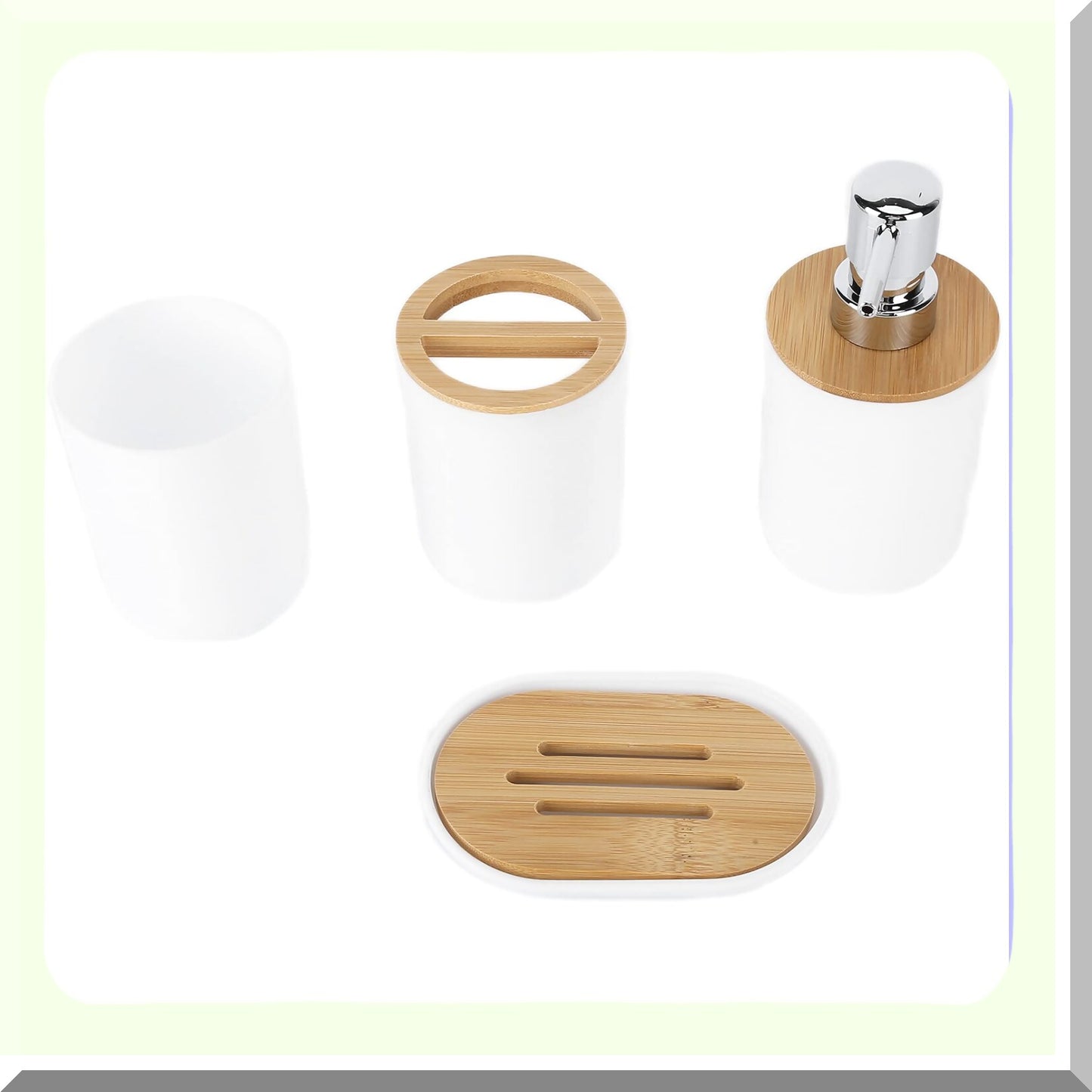 4PCS Bathroom Set with Toothbrush Cup and Lotion Dispenser