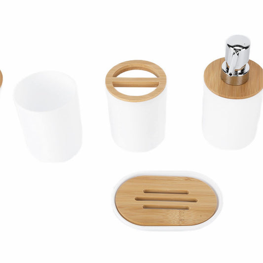 Bathroom Set 4PCS Plastic with Toothbrush Cup Lotion Dispenser
