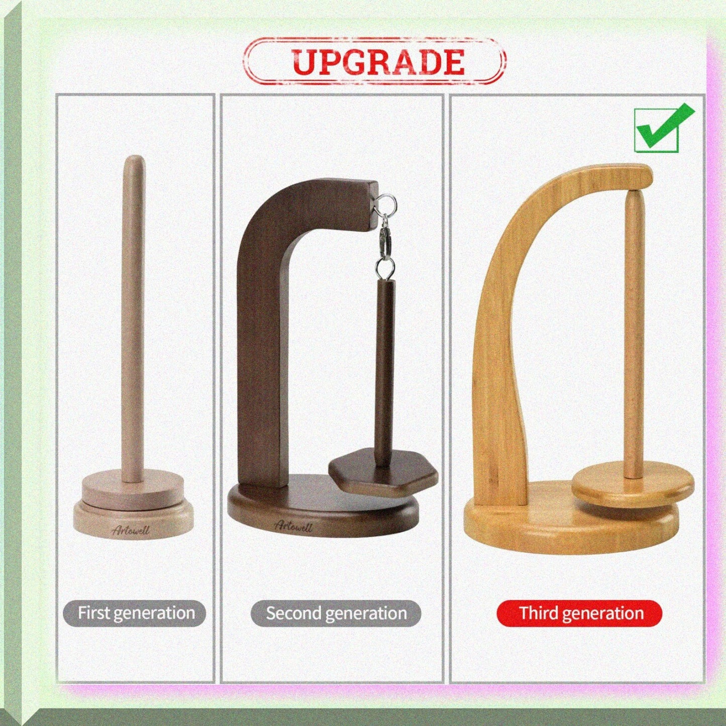 Wooden Yarn Holder for Knitting and Crocheting