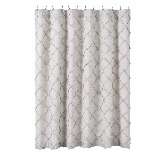 Frayed Lattice Shower Curtain Oatmeal 72x72