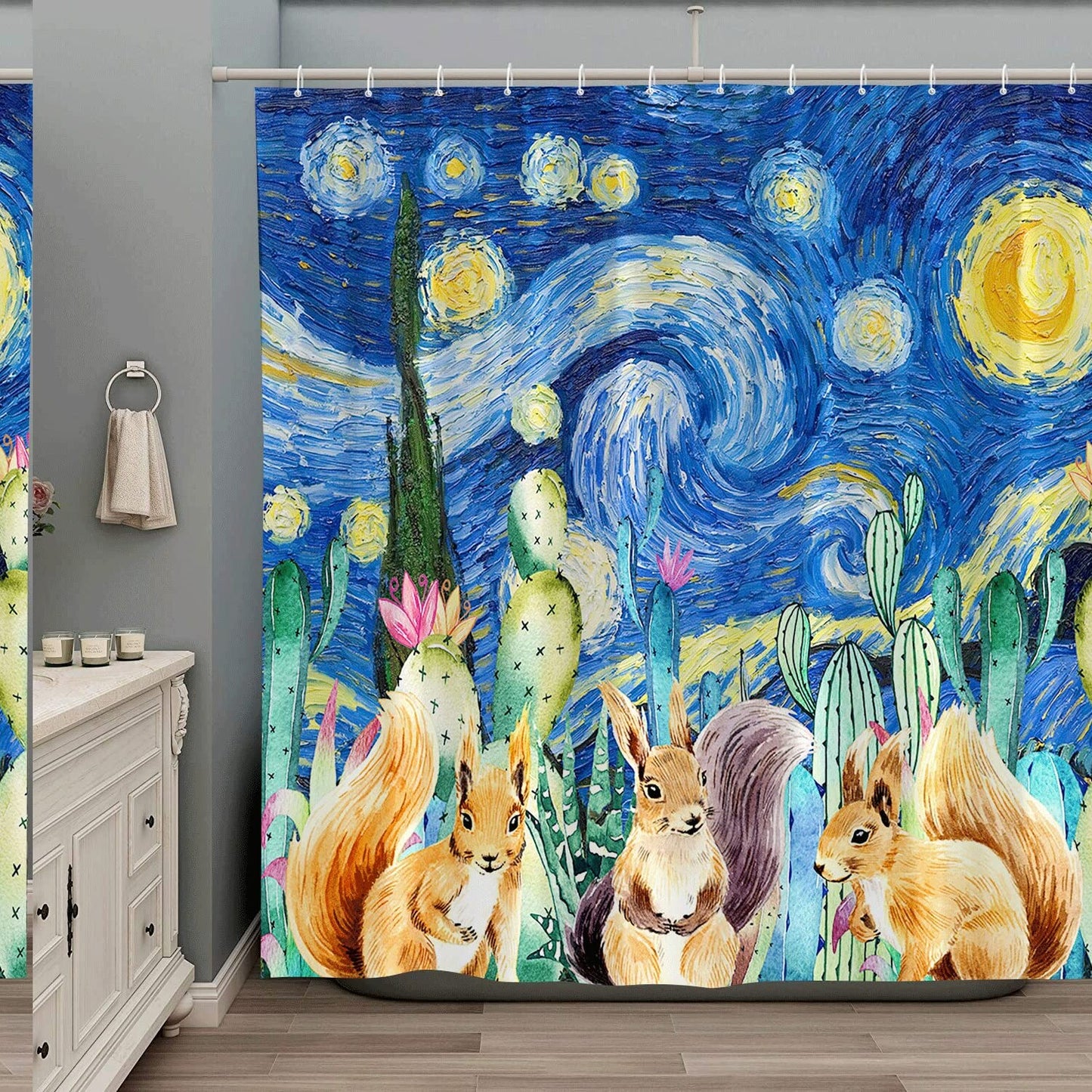 Starry Night Shower Curtain 70x70 in