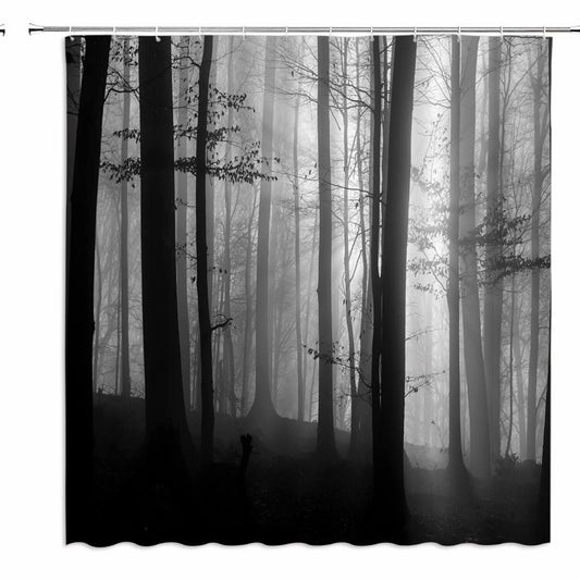 Gothic Forest Shower Curtain Gray Black 70x70