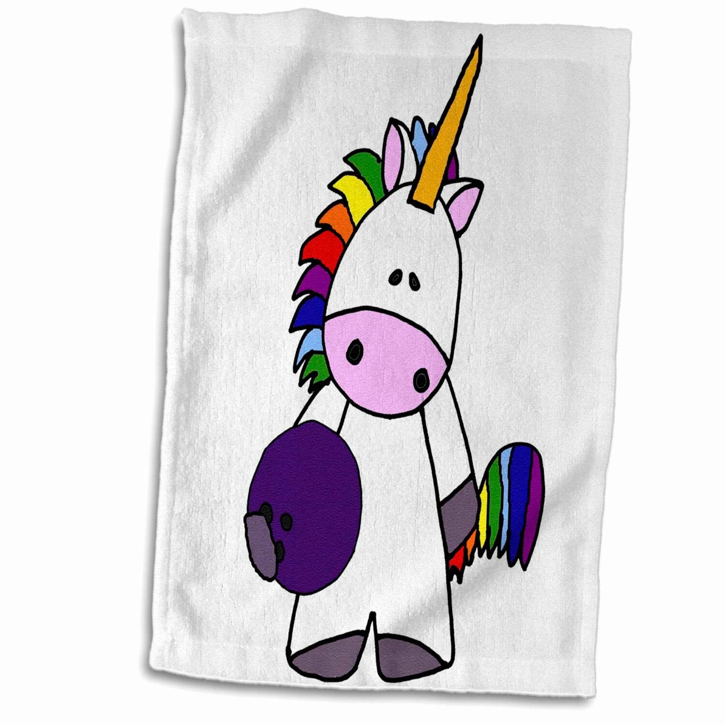 White Unicorn Bowling Cartoon Towel 15x22 inches