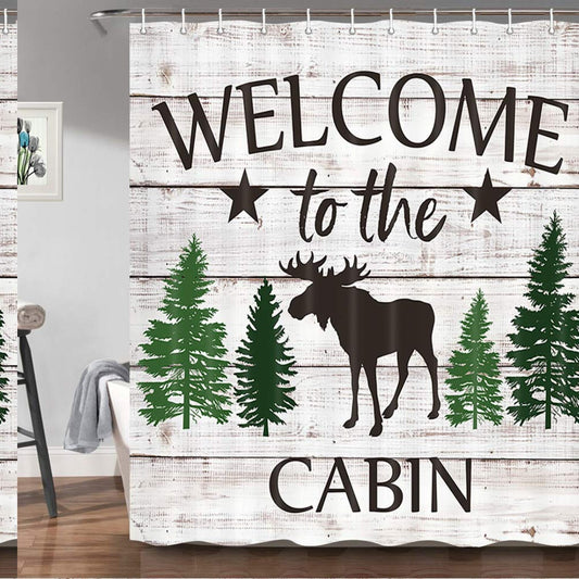 Cabin Rustic Shower Curtain 69x70 Inches