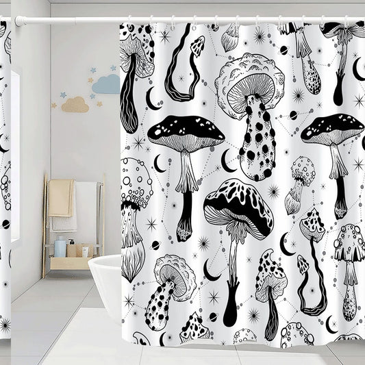 Mushrooms Bathroom Shower Curtain 72x72 Inch