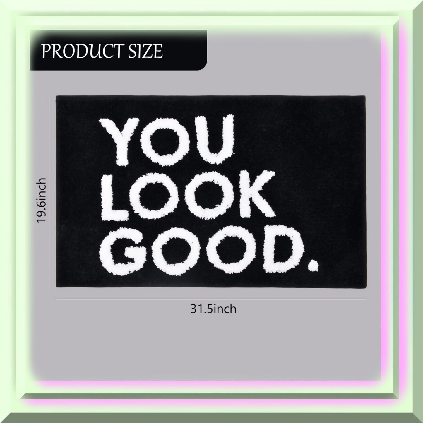 Black Non-Slip Microfiber Shower Mat 20"X32"