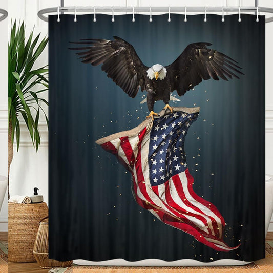 Patriotic Eagle Shower Curtain 70x70 inches