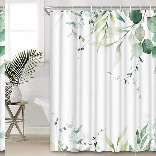 Mint Green Botanical Shower Curtain 72x72in