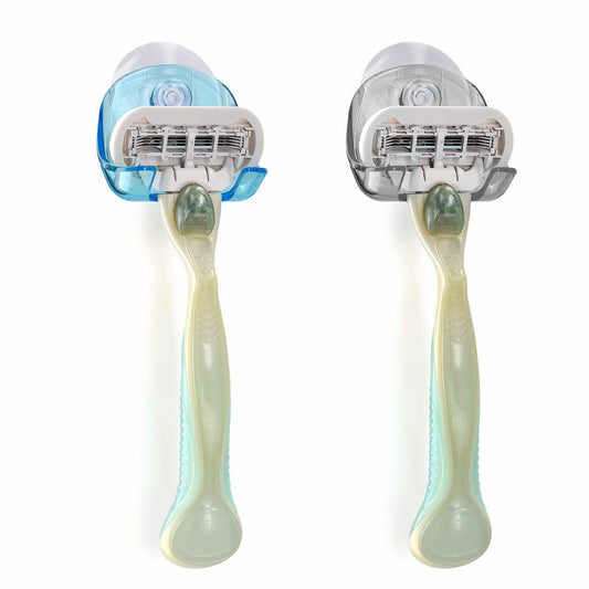 2X Razor Holder with Suction Cup Black/Light Blue