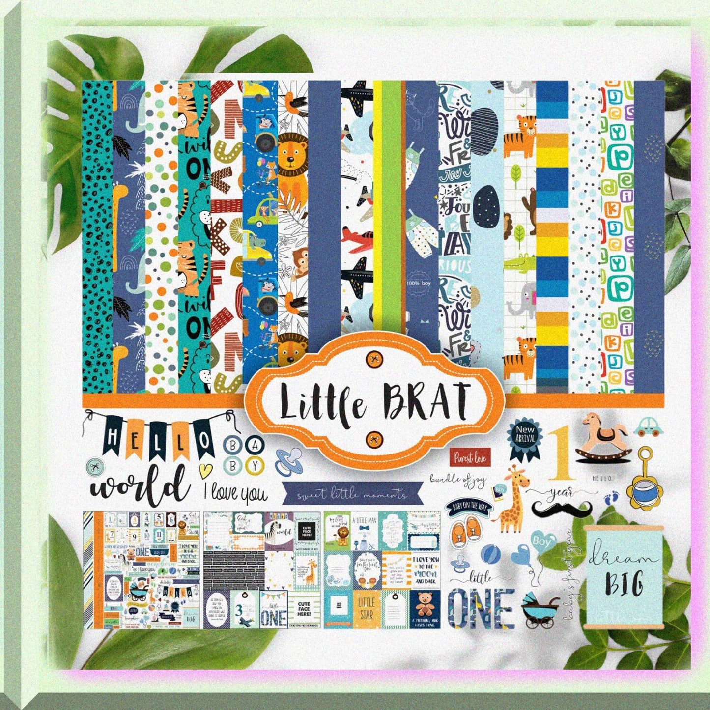 Baby Boy Blue Scrapbook Paper Kit 16 Pages