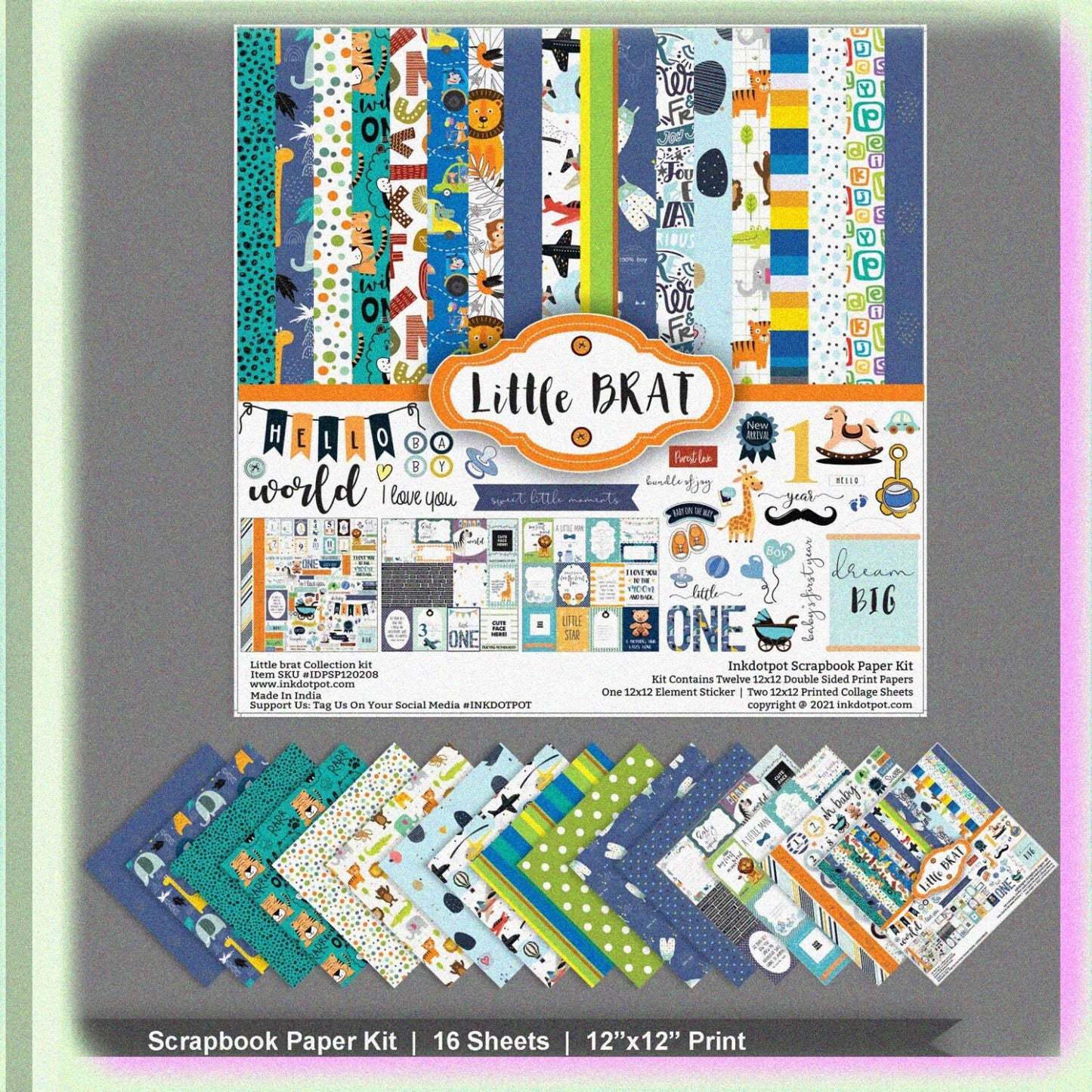 Baby Boy Blue Scrapbook Paper Kit 16 Pages